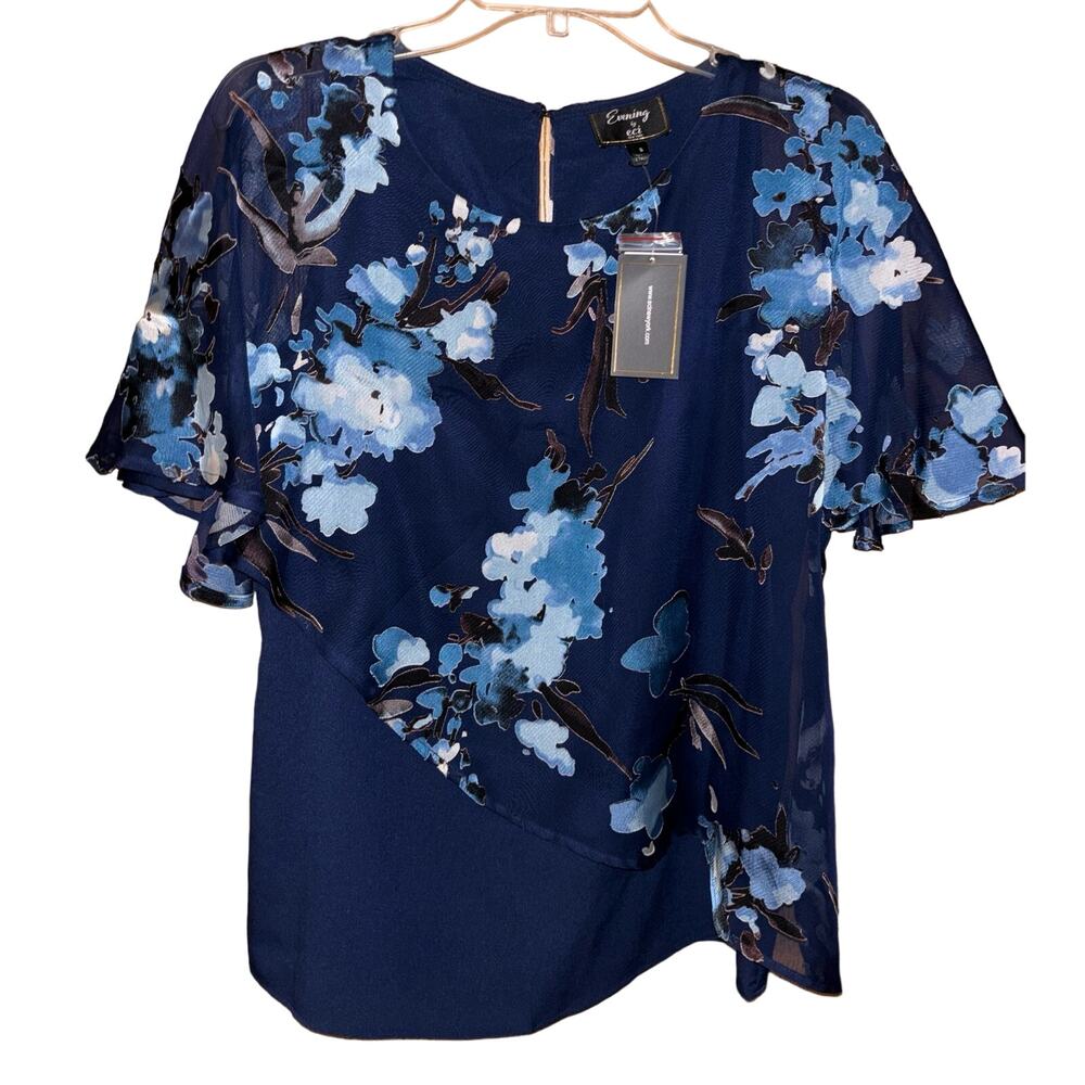 Evening by ECI women’s floral layered blouse NWT (small)